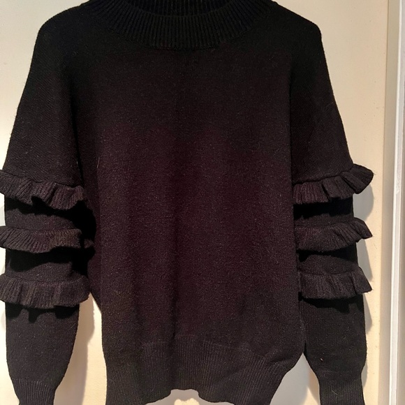 Anthropologie Line Dot ruffle sleeve sweater small - Picture 3 of 6